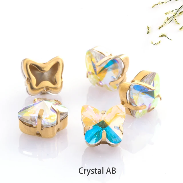 Astrobox Butterfly With Claw Rhinestone Crystal stones DIY Jewelry Making Loose Beads DIY Clothing & Accessories Clothing Shoes Crystal AB