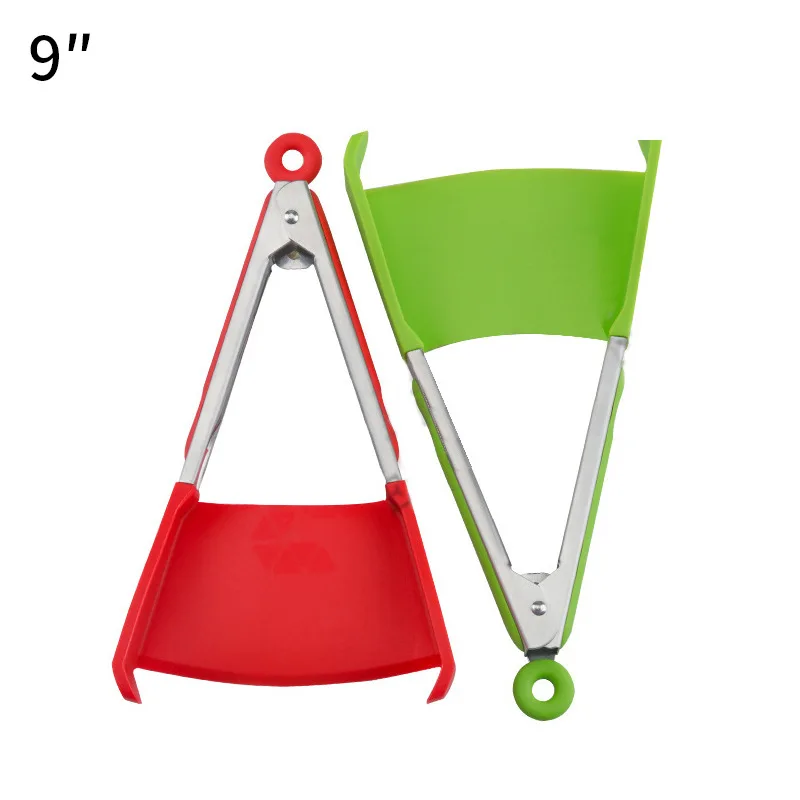 

9-Inch Clever Tongs Kitchen Multi-functional One-piece Silica Gel Smart Food Clip OPP Bag Single Smart Clip