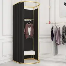 

Mobile floor stand fitting room curtain track clothing store simple changing room activity changing room portable display stand