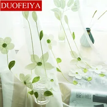 

Simple Small Fresh Embroidery Living Room Window Gauze Curtain Screens Bedroom Balcony