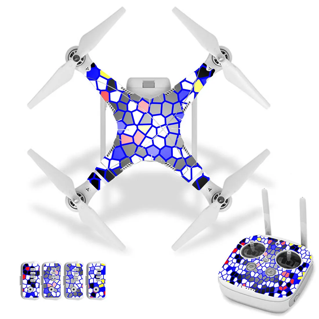 

Colorful Block Style Vinyl Skin Sticker for DJI Phantom 3 Drone And Remote Controller 0048