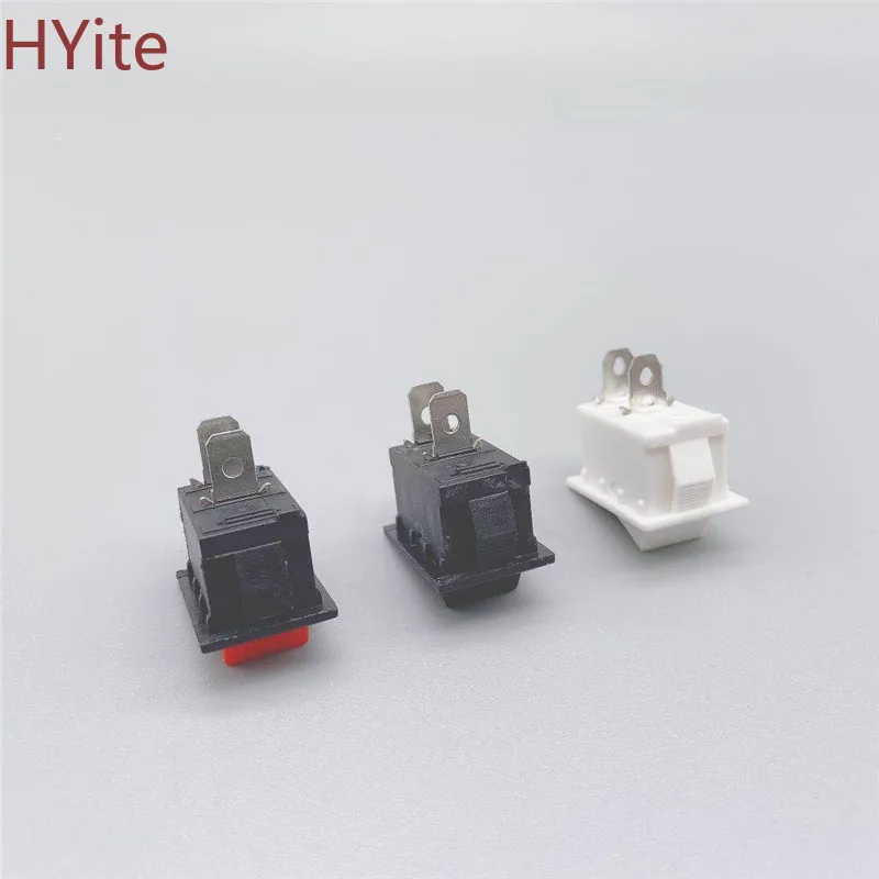 10 шт. черный/красный/белый кнопочный мини переключатель 6A 10A 250V KCD1 101 2 контактный