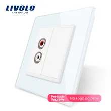 Livolo ЕС Стандартный розетки C791AD-11/12/13/15,4 цвета с украшением в виде кристаллов Стекло Панель, две банды разъем аудио разъем 220V~ 250 V, без логотипа