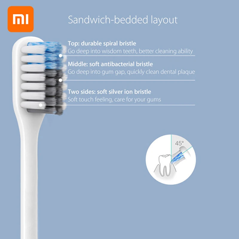 Xiaomi ручная зубная щетка с коробкой для путешествий 4 штуки цветная Высококачественная зубная щетка Xiaomi зубная щетка с мягкой щетиной