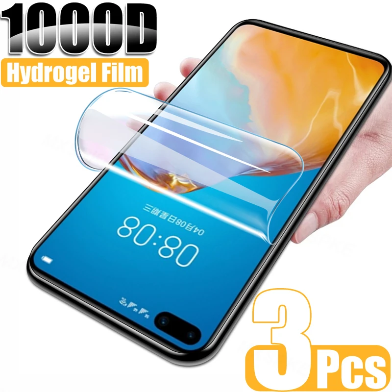 

3Pcs Hydrogel Film For Huawei P30 P40 P20 P10 Pro Lite Screen Protector on For Huawei Mate 40 30 20 Pro Lite 20X Film Full Cover