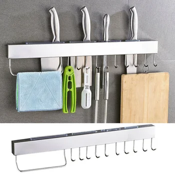 

Kitchen Organizer Multifunction Stainless Steel Wall-mounted Storage Rack Kitchenware Cutters Holder Shelf JS22
