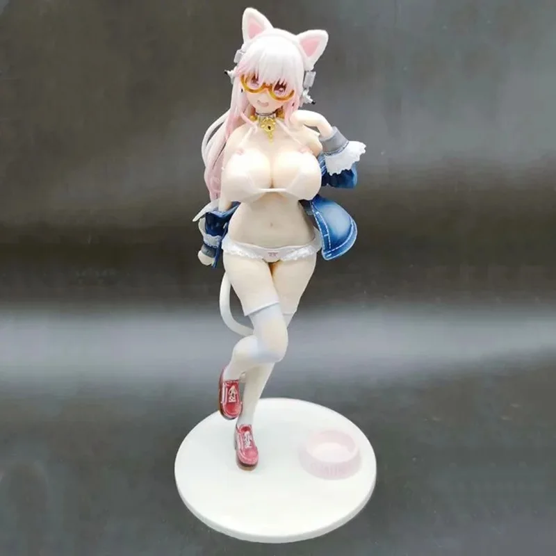 Аниме Супер Sonico Белый Кот Ver ПВХ фигурка Коллекционная модель игрушки куклы 27