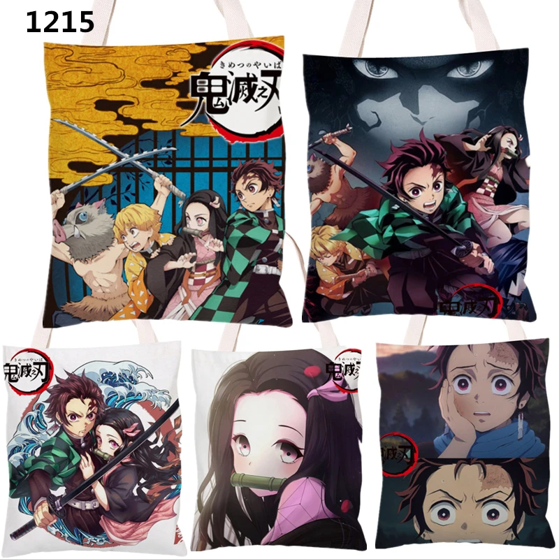 Аниме Demon Slayer: Kimetsu no Yaiba парусиновая сумка на плечо сумка-мессенджер молнии через