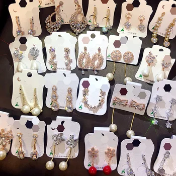 

30 Pairs/lot creative top quality women earrings jewelry fashion luxury zircon wedding earrings wholesale 201108-12