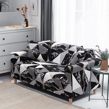 

1/2/3/4-seater Printed Sofa Cover Stretch Polyester Slipcover Four Season Furniture Protector Washable Furniture Slipcovers