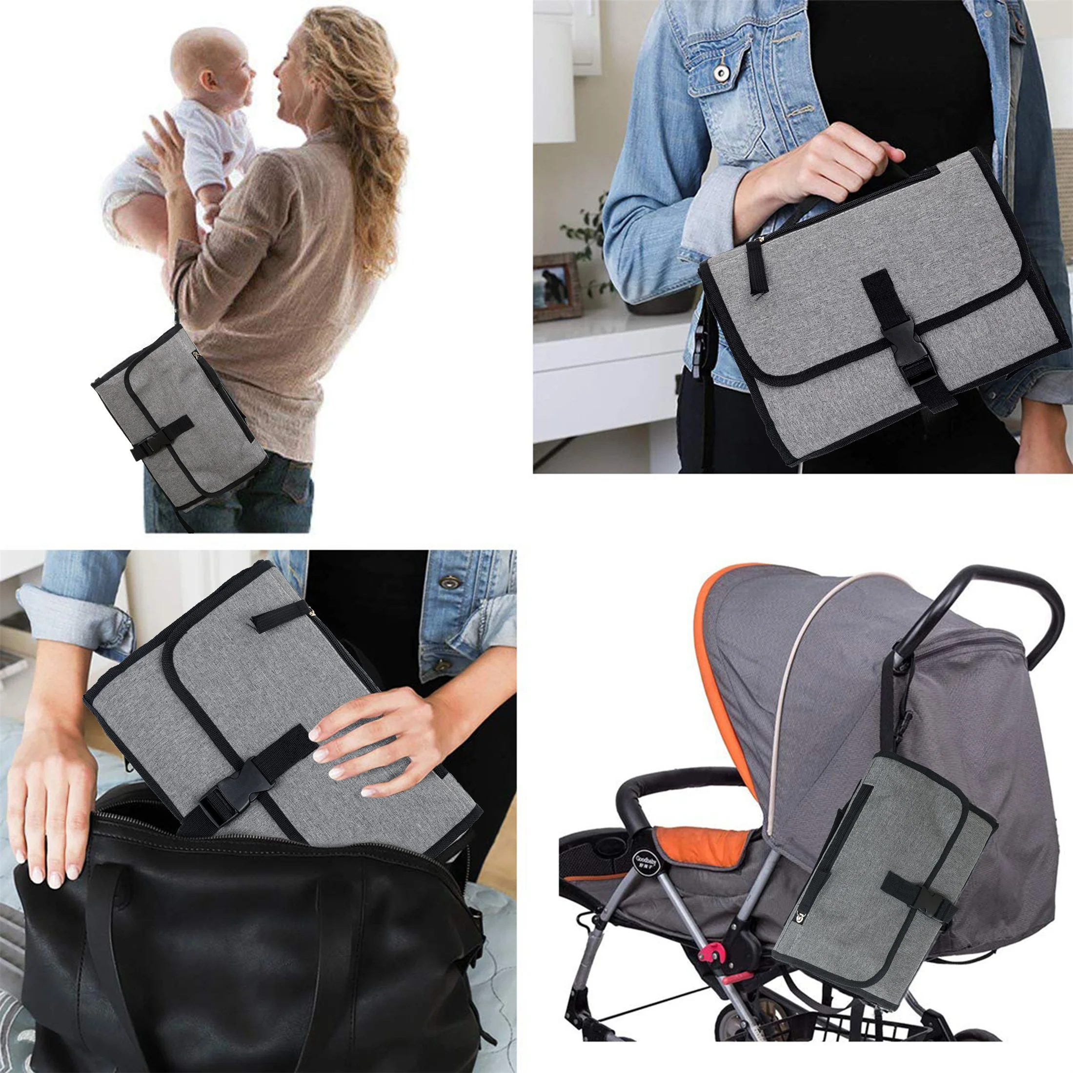 New 3 in 1 Waterproof Changing Pad Diaper Travel Multi-function Portable Baby Diaper Cover Mat Clean Hand Folding Diaper Bag