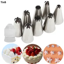 9Pcs Middle Size Russian Pastry Icing Piping Nozzles Stainless Steel Decorating Tip Cake Cupcake Decorator Kitchen Accessories