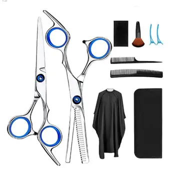 

10 Pcs Professional Hair Cutting Scissors Set Thinning Shears Hair Razor Comb GXMC