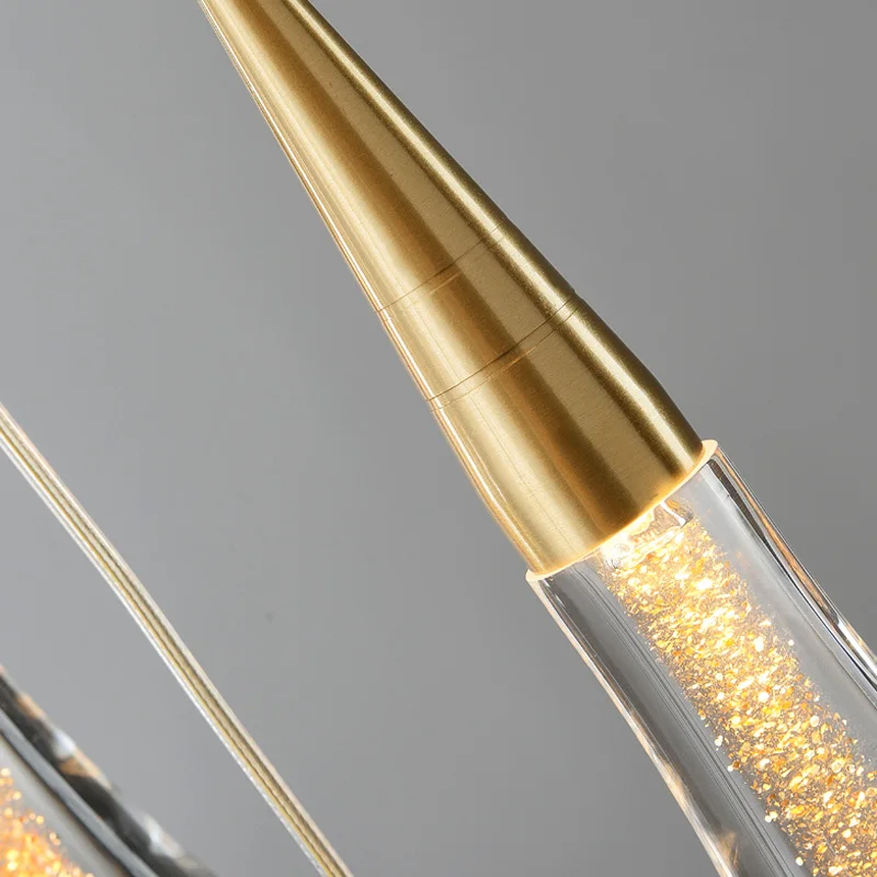 Modern crystal light chandelier led chandelier ceiling chandelier for staircase large gold drop design led cristal lamp long villa lobby hanging lighting fixture