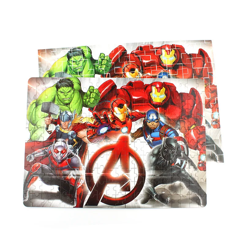Disney Marvel Человек паук Мстители головоломки 200 шт. жестяная коробка деревянная