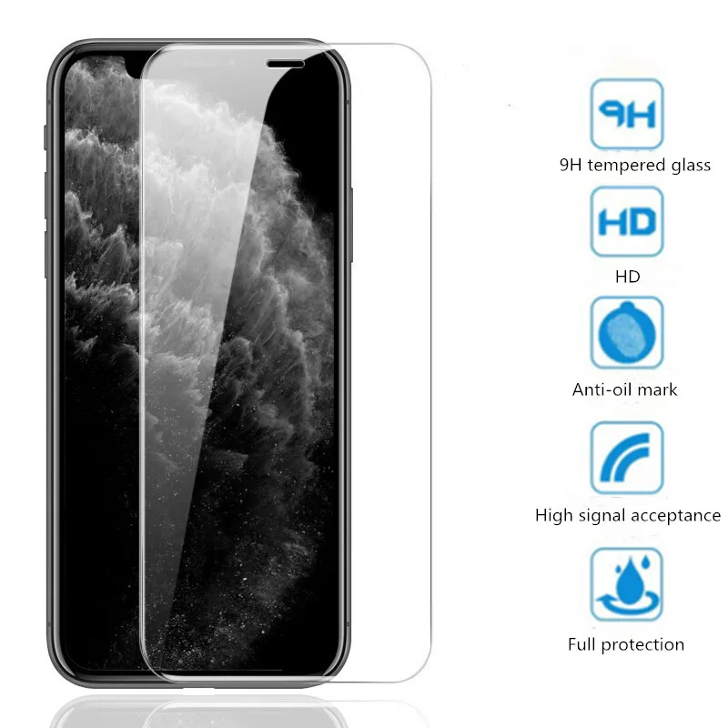 Закаленное стекло для защиты экрана iPhone X XS Max XR 11 Pro 6 S 7 8 Plus HD 8-слойный усиленный