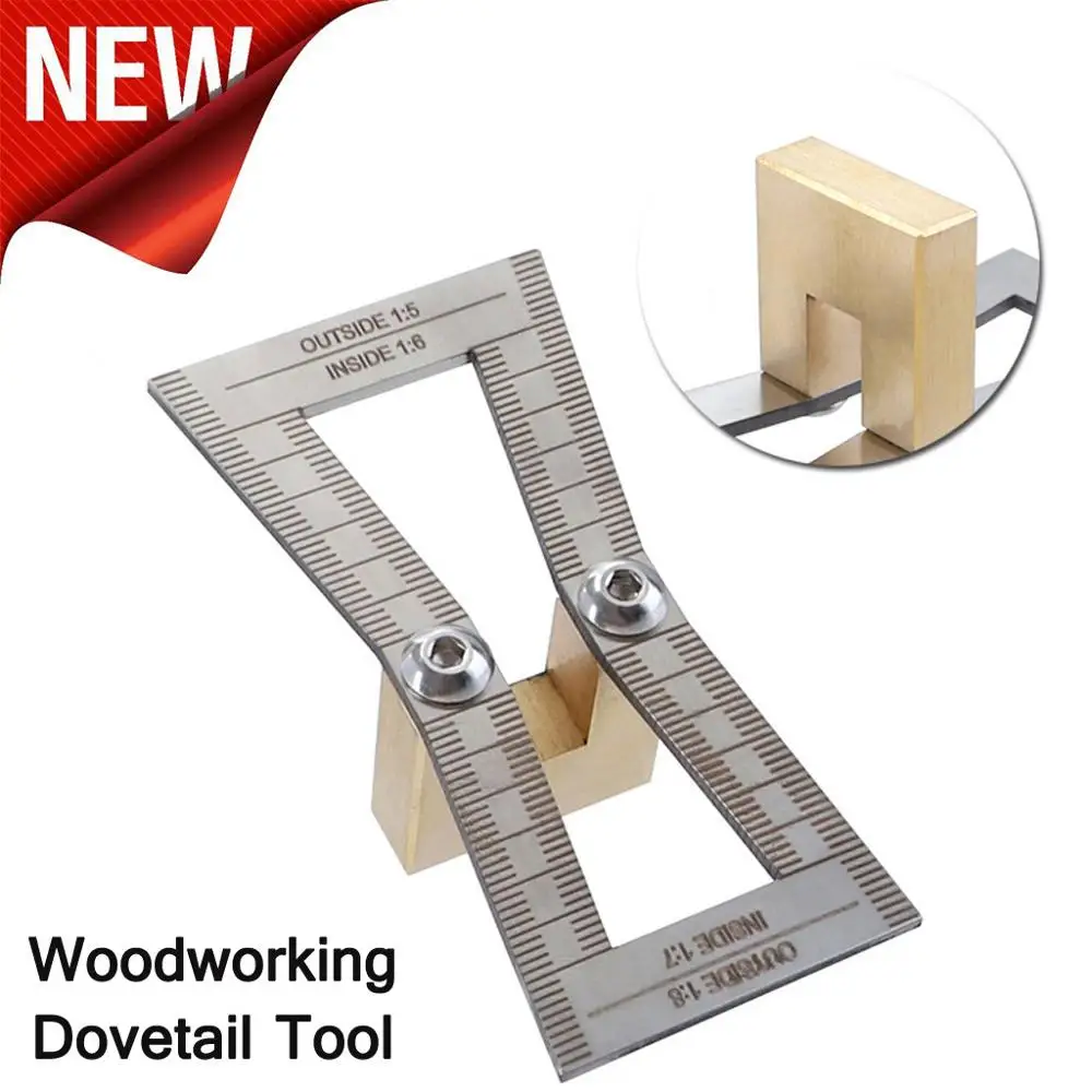

105g Woodwork dovetail marking gauge Dovetail Jig Marker Honing Guide Gauge Slopes Router Table Saw Woodworking Tool Silver @40