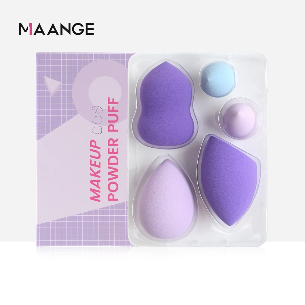Набор губки для макияжа MAANGE 5 шт. футляр основы под макияж консилер мощная пуховка