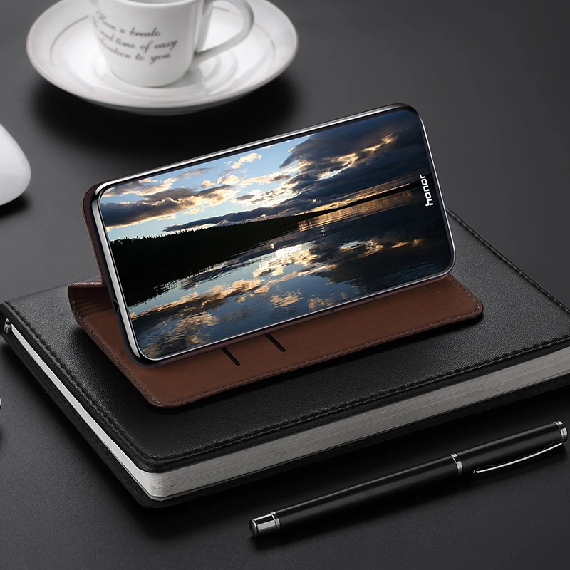 Magnet Genuine Leather Skin Flip Wallet Book Phone Case