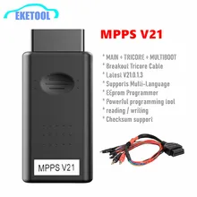 Mpps v21 mais novo v21.0.1.3 multi-idioma com breakout cabo tricore suporta função favorecida tricore multiboot ecu programador