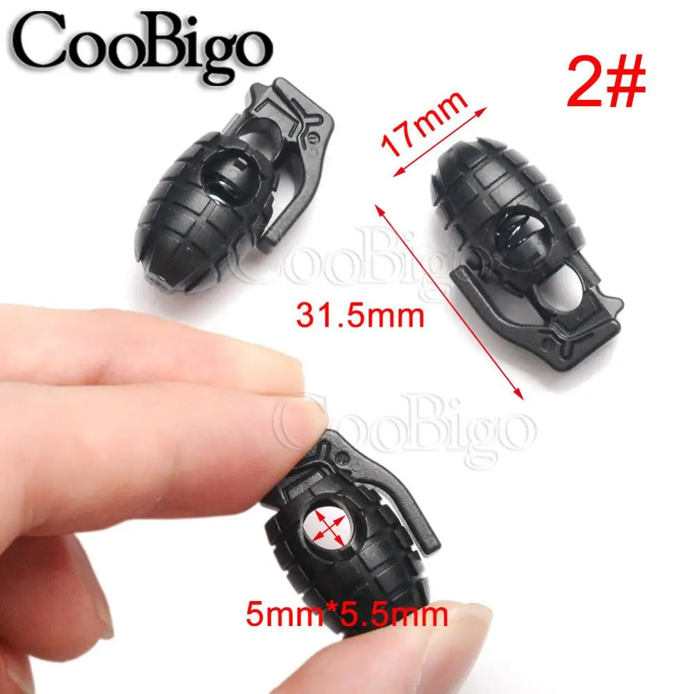 2 5 шт. пластиковый фиксатор шнура пряжки тумблер Фиксатор Зажим Для Paracord 550 рюкзак мешок спортивная обувь, одежда веревка аксессуары - Цвет: 2