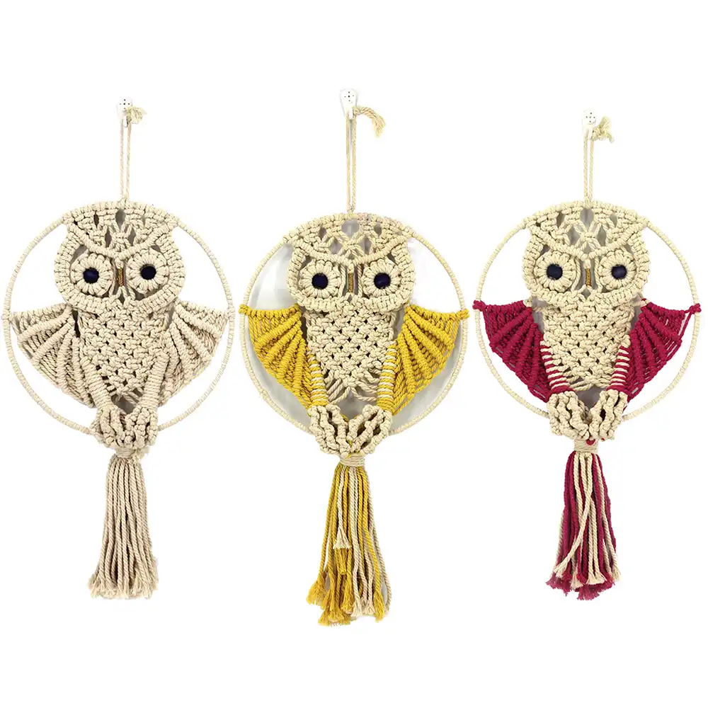 Decoracion Colgante De Pared Tapiz Tejido De Buhos Arte De La