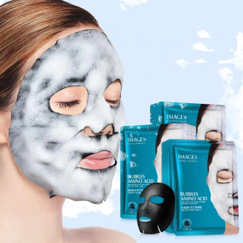 

Images Oxygen Bubble Sheet Face Mask For Face Black Facial Mask Facial Whitening Skin Care Korean Moisturizing Bamboo Charcoal