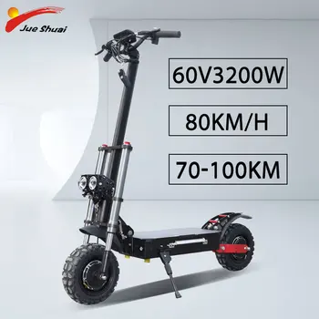 

11inch Adult Electric Scooter 60V 3200W Dual Motor Off Road E Scooter 80km/h Double Drive High Speed Scooter Long Skateboard
