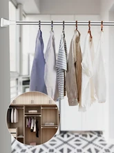 

Telescopic Clothing Rod Punch-free Adjustable Shower Curtain Rods And Accessories Extendable Stainless Steel Simple Support Rod