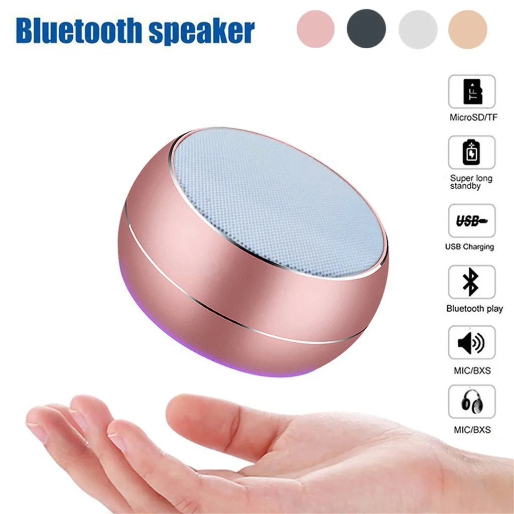 Мини Портативный Bluetooth динамик беспроводной светодиодный TF USB Сабвуфер колонки