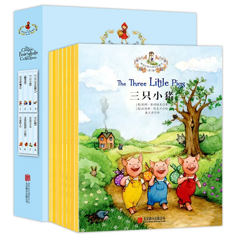 

8pcs / Set English And Chinese Story Short Book For Children 6-12 Years Chinese Fairy Tale Books In English Bedtime Taleading