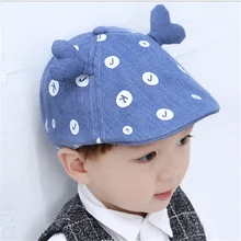 Детский берет, весенне-осенняя Красивая шапка для мальчиков, весенне-осенняя новая детская шапка с рогами, утиным язычком, детская Солнцезащитная шапка