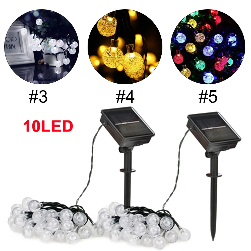 Хрустальный глобус шар Солнечный 10LED Сказочный струнный Сказочный светильник для фестиваля на открытом воздухе для двора прочный садовый ландшафтный светильник