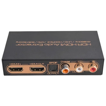 

4K@60Hz HDR HDMI Audio Extractor HDMI Switch 3D One Optical Coaxial HDCP2.2 LR ARC Audio EDID Setting for PS3 HDTV DVD STB EU Pl