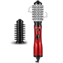 Горячая воздушная щетка с двумя головками вращающийся фен для волос авто 3 в 1 салонный Горячий инструмент для идеальной укладки волос портативный стайлер для волос и фен-расческа