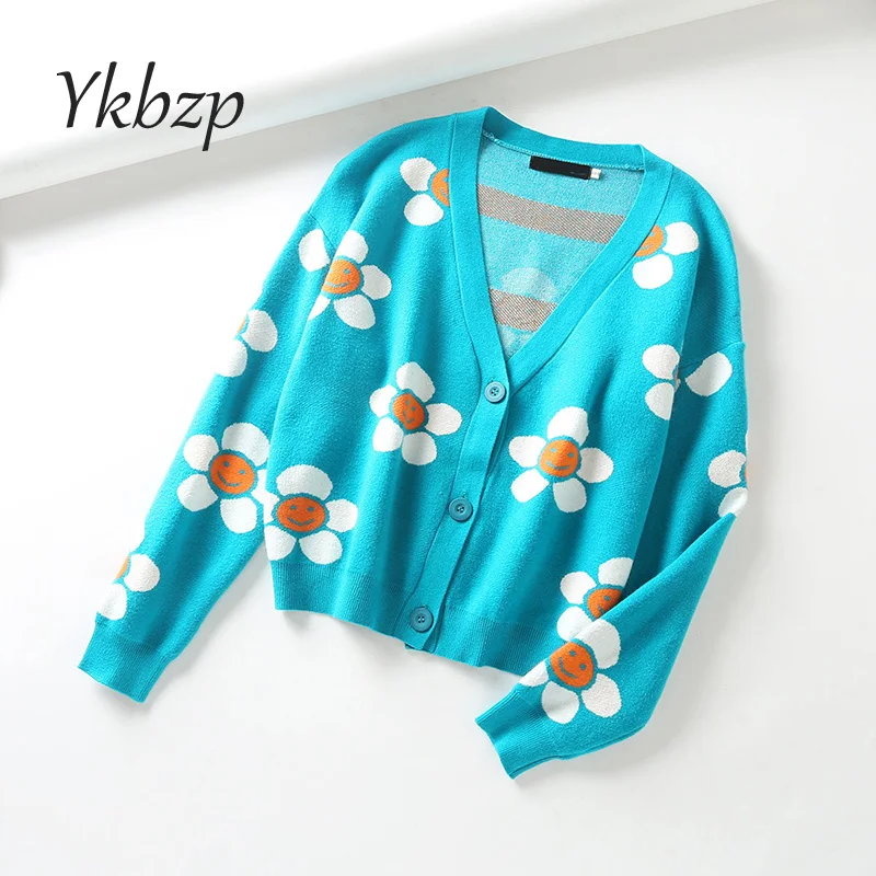 2019 Fashion Autumn Winter Sweaters Cute Symbol Life Spring with Flower Print Women Tops Christmas |