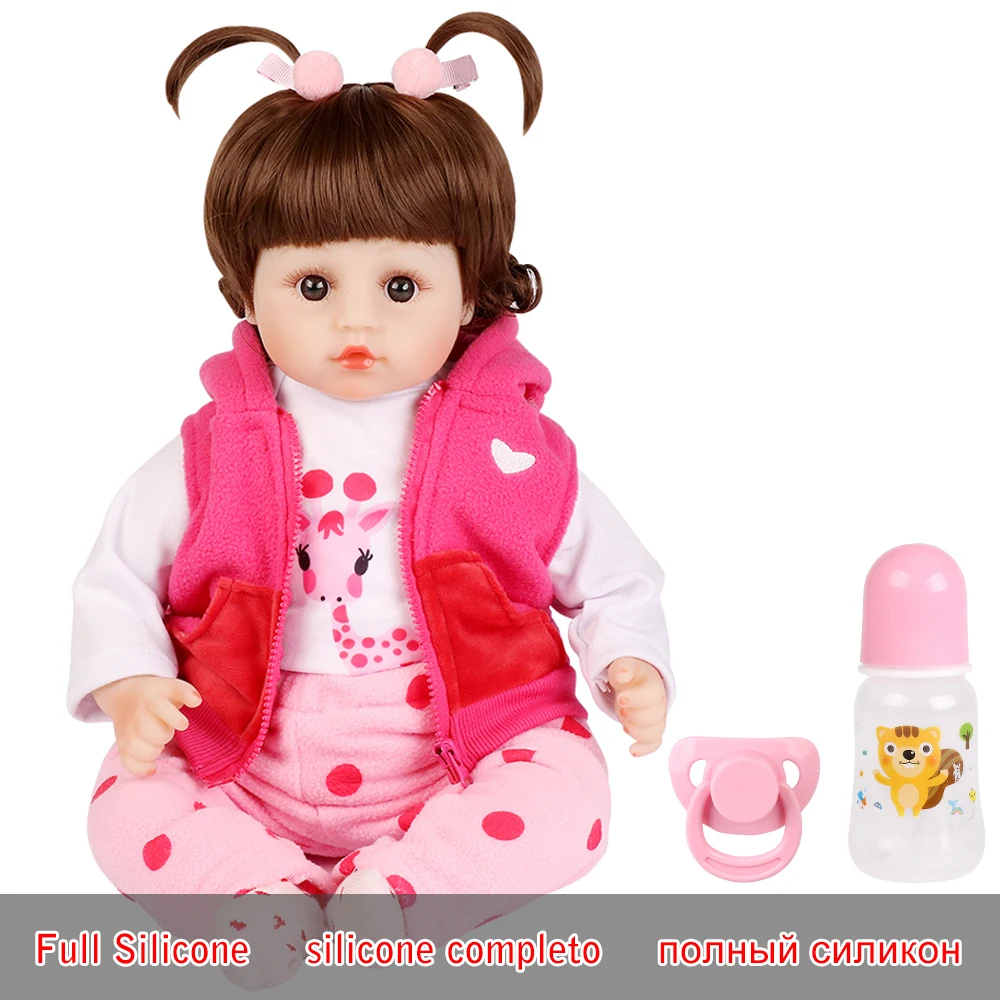

Realistic Reborn Doll 19 Inch Lifelike Handmade Soft silicone reborn toddler baby dolls Christmas surprise gifts lol toy