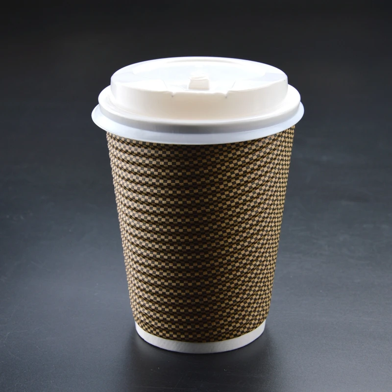 50 шт высокое качество одноразовые бумажные стаканчики с крышкой толстые чашки для горячих напитков двухслойные чашки для кофе креативные гофрированные чашки для молока и чая