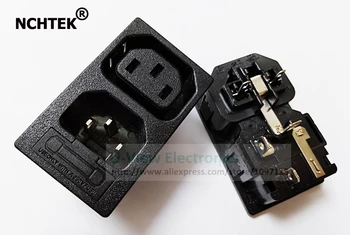 

NCHTEK 10A 250V IEC 320 C14 Male & C13 Female UPS Power Outlet INLET AC Power Socket with Fuse Tube Holder/Free Shipping/20PCS