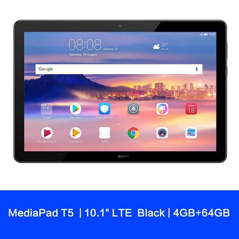 Планшетный ПК Huawei MediaPad T5 huawei Восьмиядерный процессор Kirin 659 10 1 дюйма 4 Гб ОЗУ 64 ПЗУ