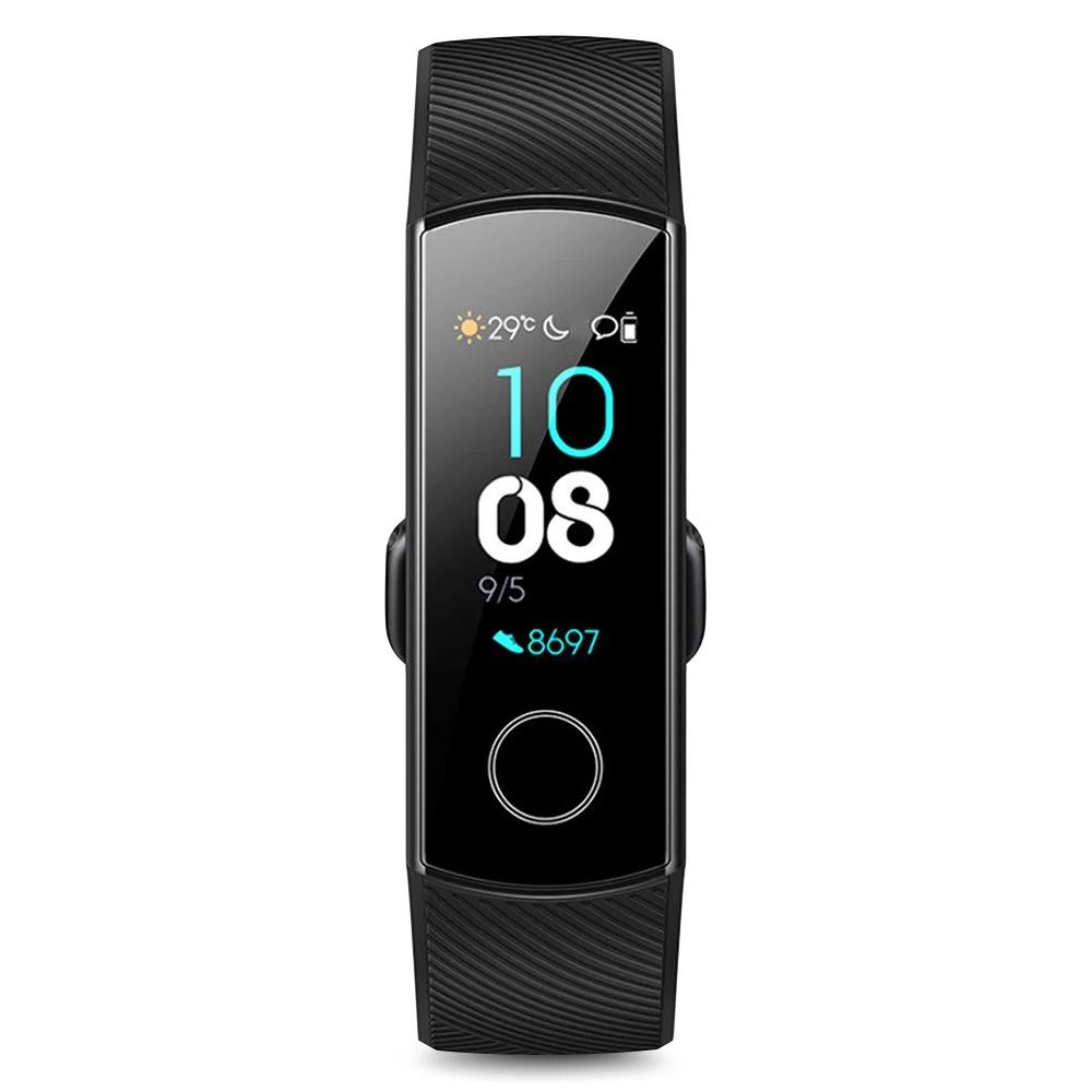 Глобальная версия HUAWEI Honor Band 5 Смарт-браслет AMOLED монитор сердечного ритма кислорода крови 5ATM водонепроницаемый смарт-браслет, шагомер - Цвет: Black