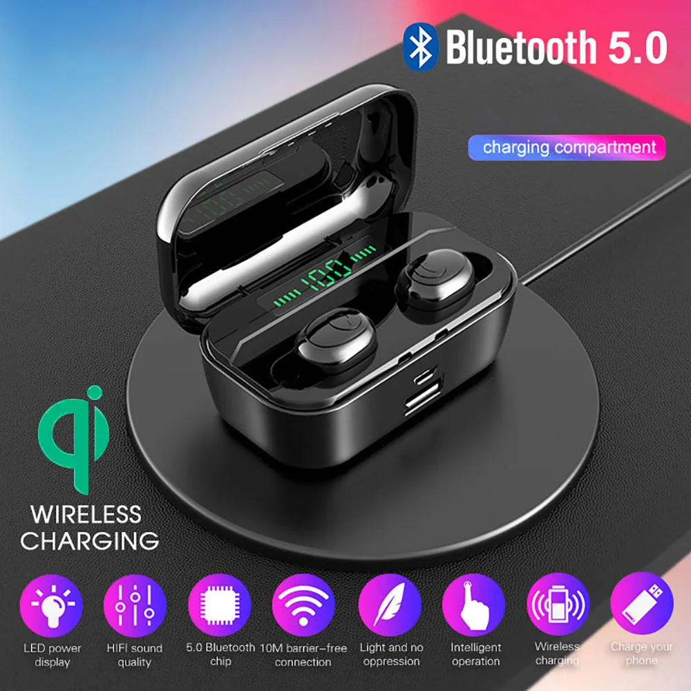 Наушники вкладыши TWS беспроводные Bluetooth наушники водонепроницаемые игровая