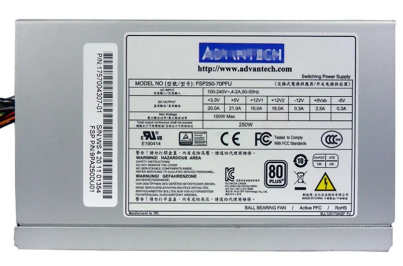 Блок питания для FSP Advantech блок питания ATX 12В 610L 250W Питание PS8-250ATX-ZE FSP250-70PFU FSP250-60ATV(PF