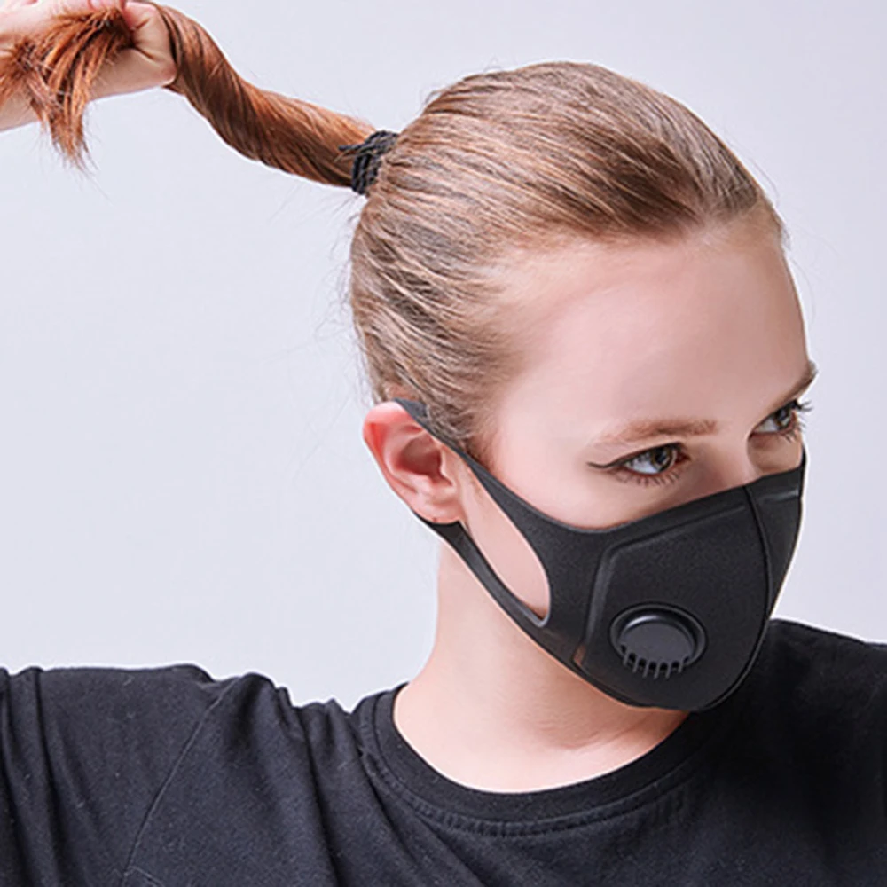 PM2.5 Breathing Mask Washable Reusable Mouth Cover Dustproof Respirator Safety Mask with Breath Valve Anti-fog Face Masks