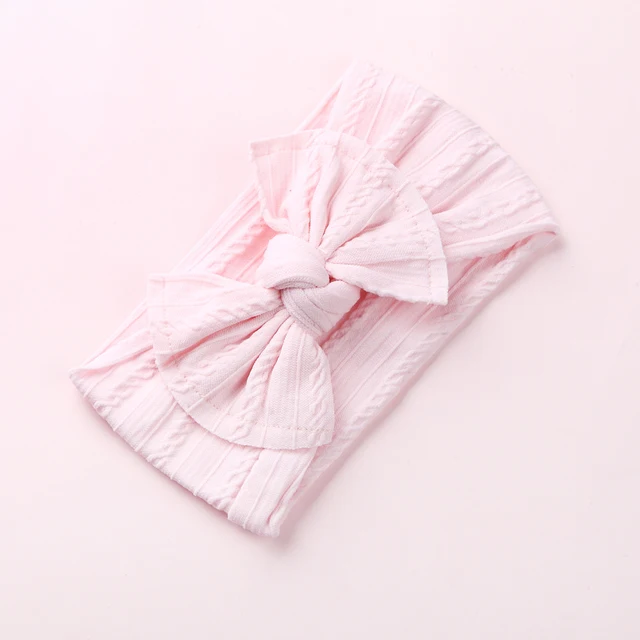 Cable Knitting Baby Girl Headband Material Nylon Bows Child Turban Newborn Baby Girl Hair Ribbon Accessories Headwear Headwraps 23