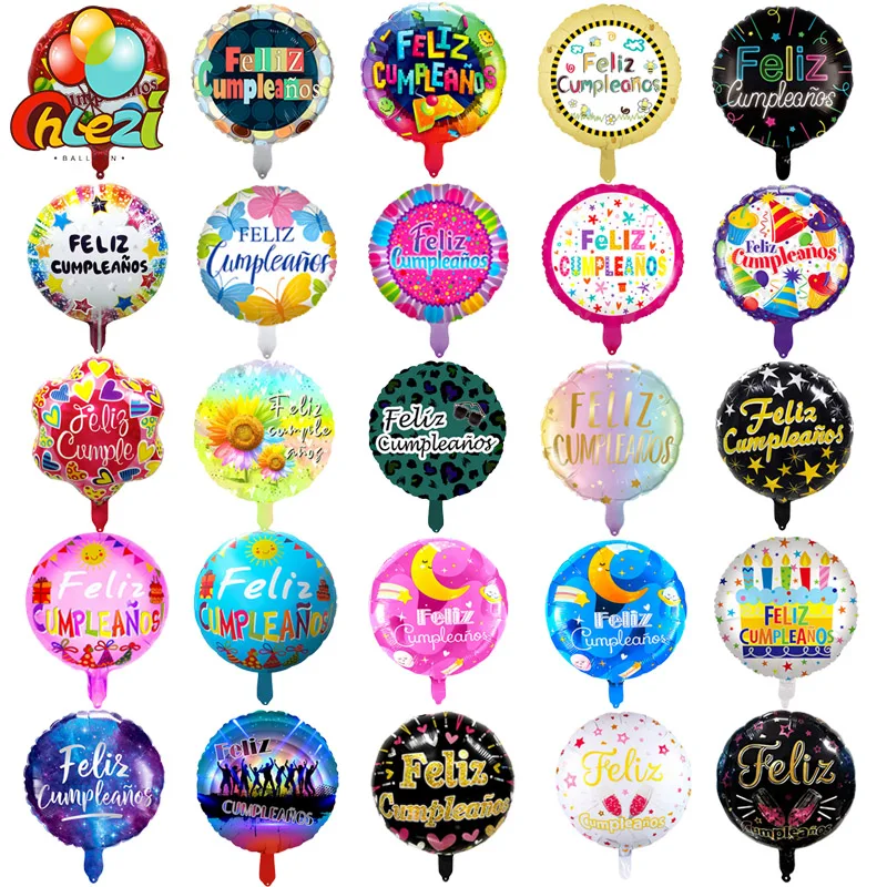 7pc-Spanish-Happy-Birthday-Helium-Balloons-Boy-Girl-18Inch-Round-Foil ...
