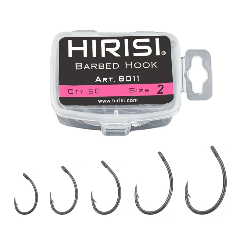 AISPORT 50 Pcs/lot Sea Offset Hook 2# 4# 6# 8# 10# Carp Fishing Soft Bait Set Steel Wide Belly Crank Single Barbed Hooks | Спорт и
