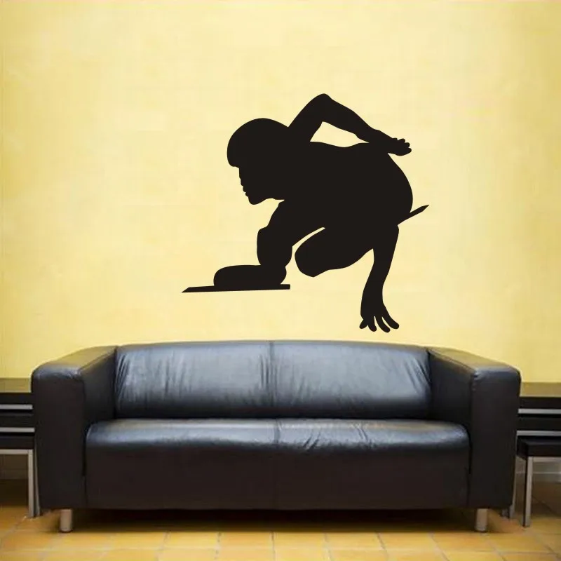 DCTAL Speed Skating Car Sticker Decal Skiing Ice Sports Posters Vinyl Wall Decals Pegatina Decor Mural Sticker