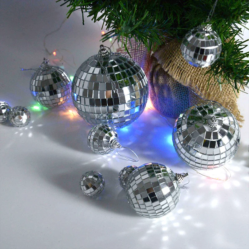 Natal espelho de prata bola reflexiva decoração
