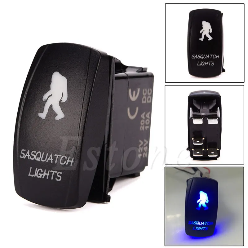 

12V / 24V Voiture Bateau Bleu LED SASQUATCH LIGHTS Rocker Toggle Switch Boutons interrupteurs